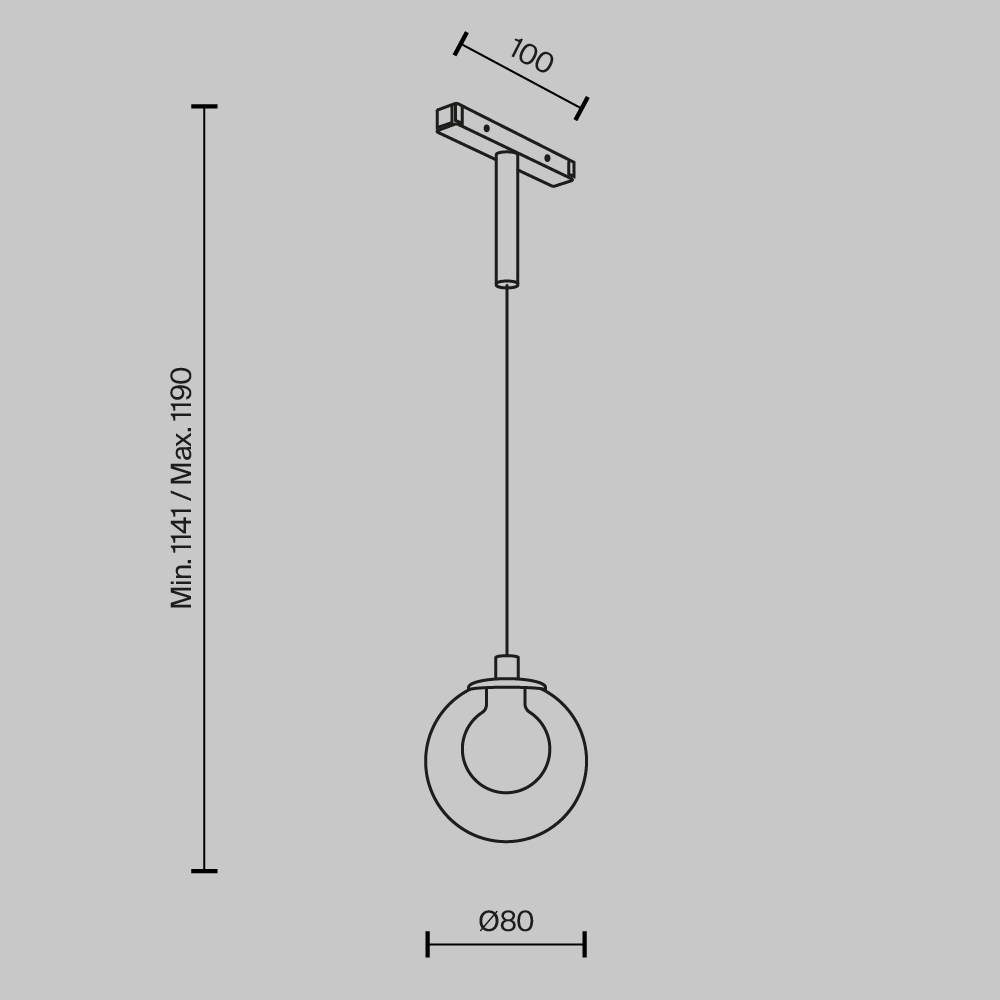 Трековый подвесной светильник Пузырь / Bubble Basity 3000K/6000K 4Вт 360°