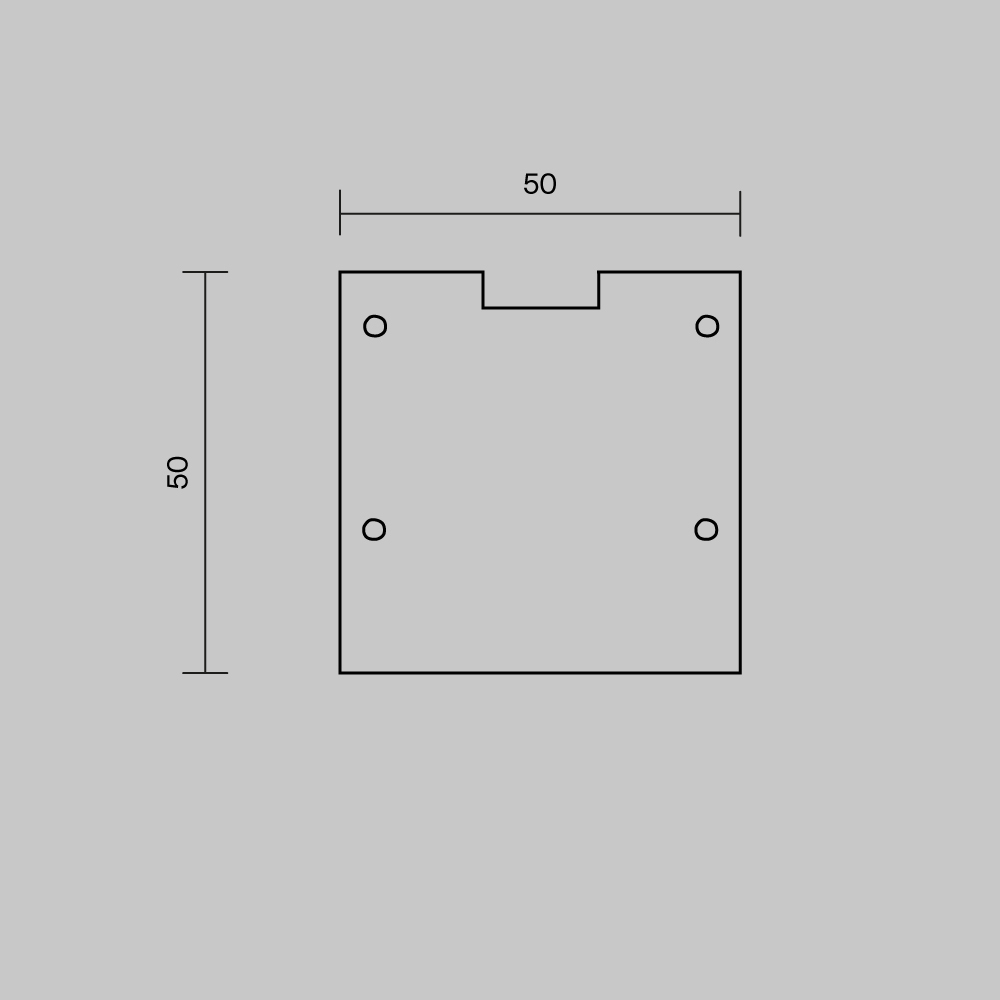 Комплект заглушек (для профиля 50x50) 2 шт., ALM-5050-S-EC 642046
