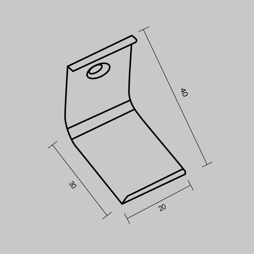 Комплект креплений (для профиля 30x30) 4 шт., ALM-3030-MT 642074