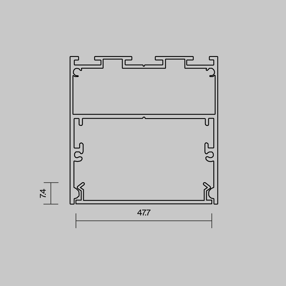 Рассеиватель для профиля 50x50 (Чёрный, 2 м), ALM-5050T-B-DF-2M 642048