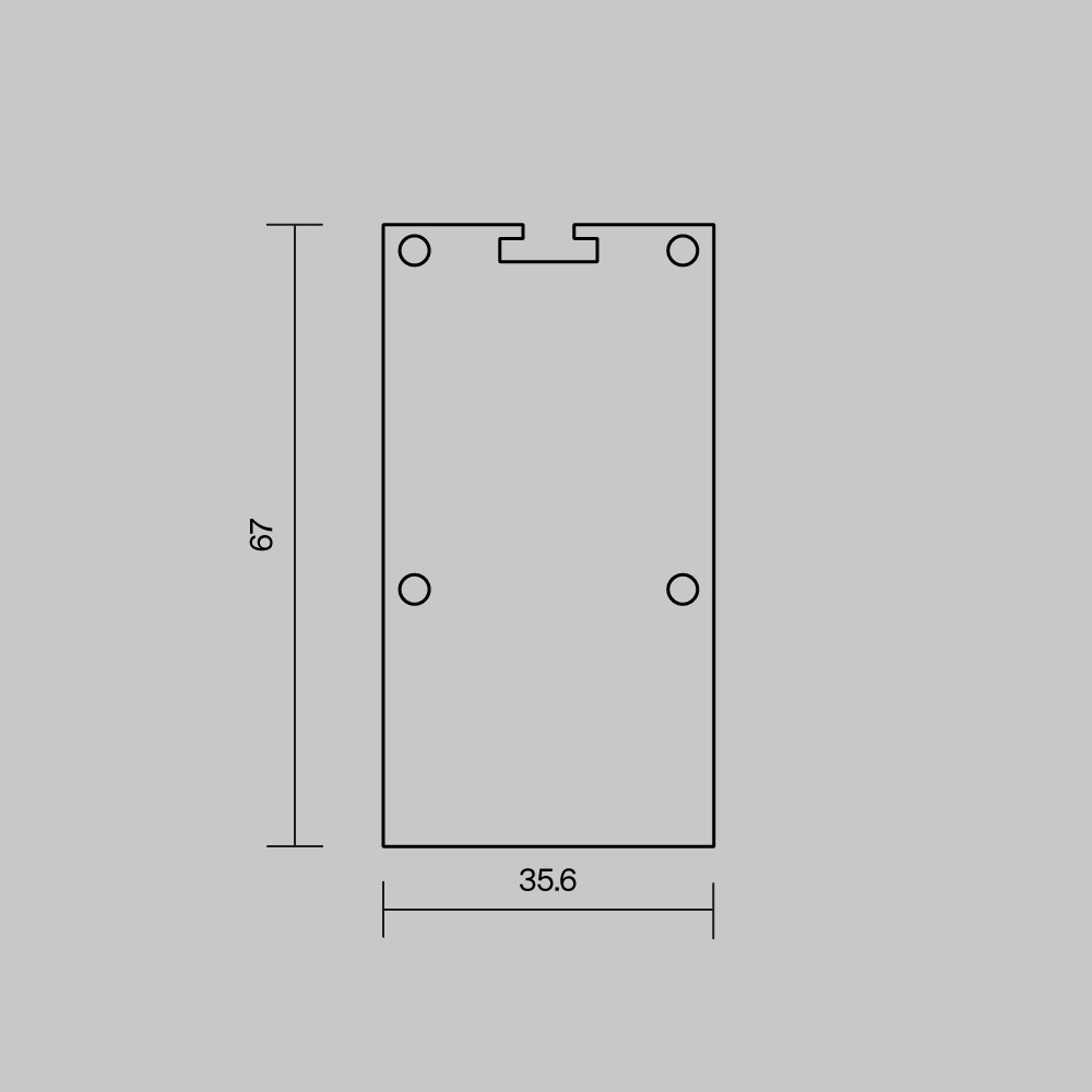 Комплект заглушек (для профиля 35x66) 2 шт., ALM-3566-EC 642079