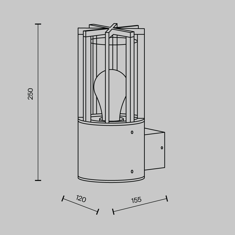 Настенный светильник (бра) Баррель / Barrel E27x1 15Вт IP 54