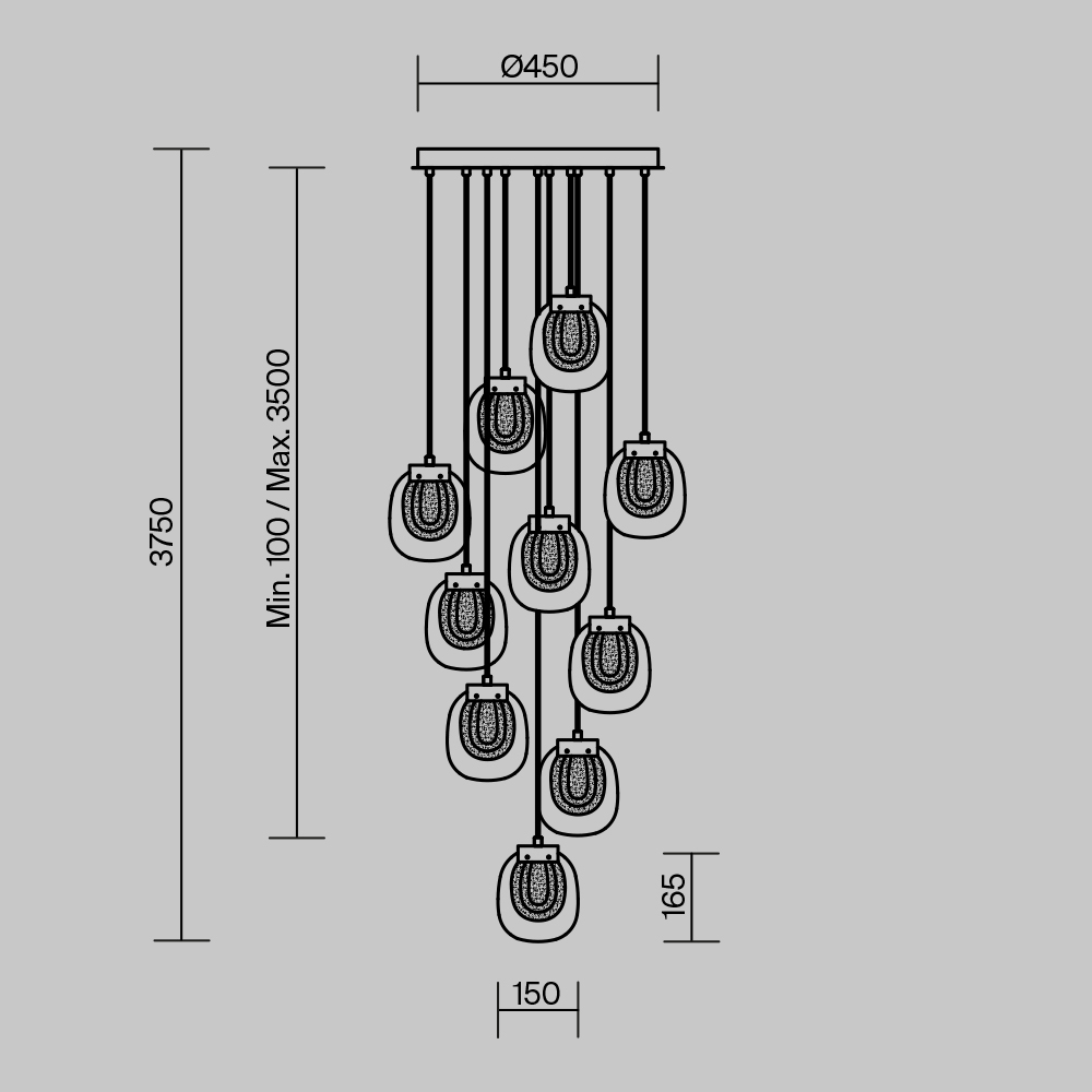 Подвесной светильник Биология / Biology 3000К 30Вт