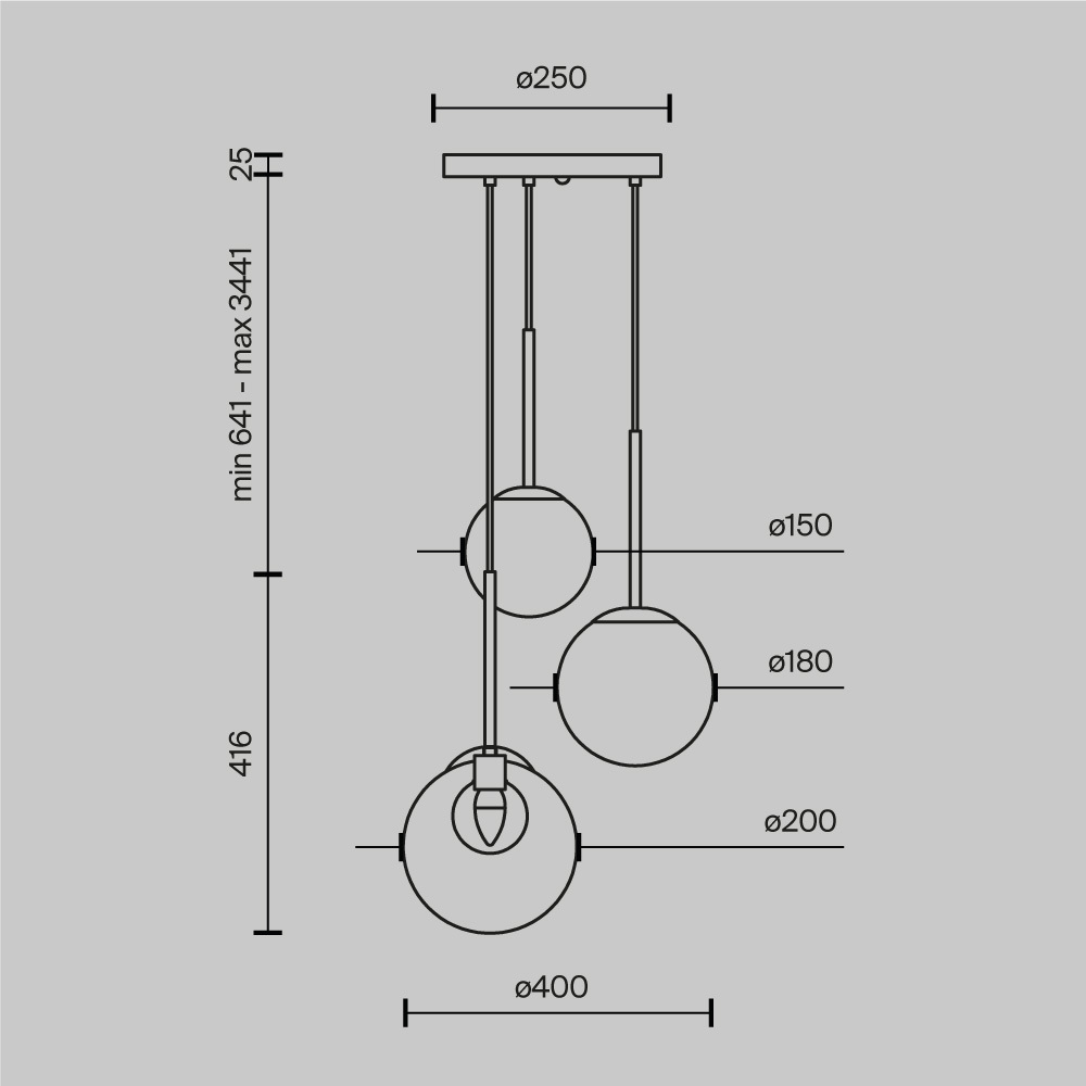 Подвесной светильник Базовая форма / Basic form G9х3