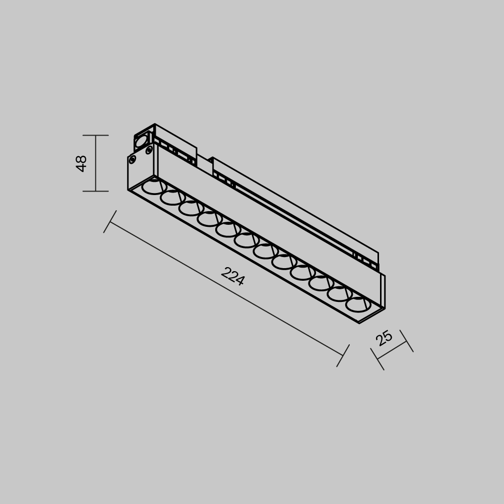 Уличный трековый светильник Точки / Points Exility IP 3000К 12Вт 36° черный