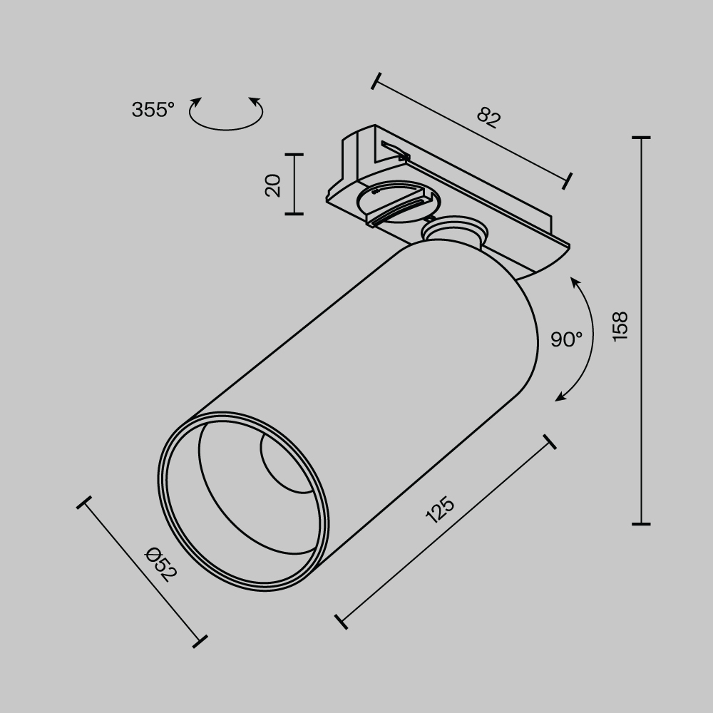 Трековый светильник Фокус / Focus LED Unity 3000K 12Вт 50°
