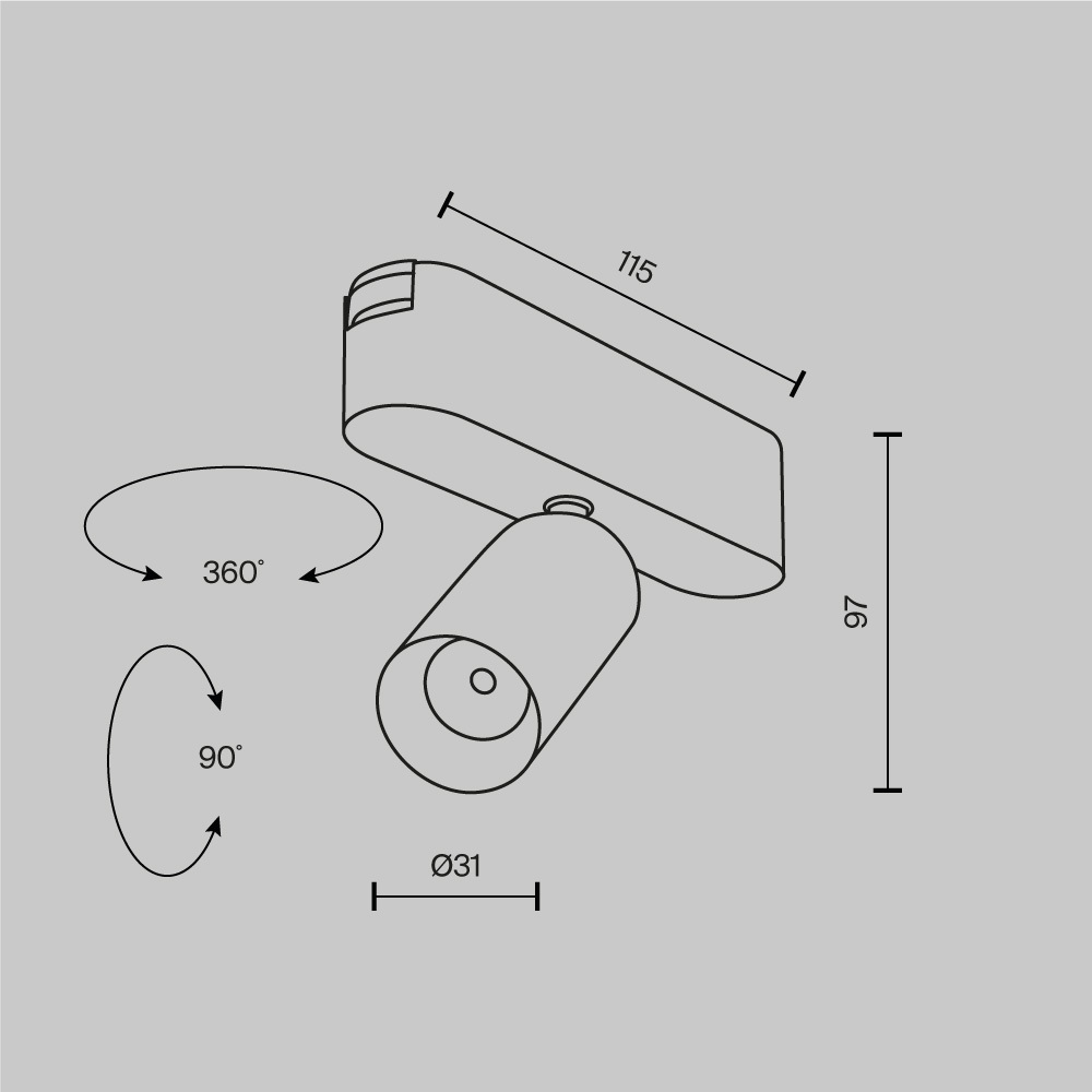 Трековый светильник Фокус / Focus Led Radity 3000K 5Вт 36°