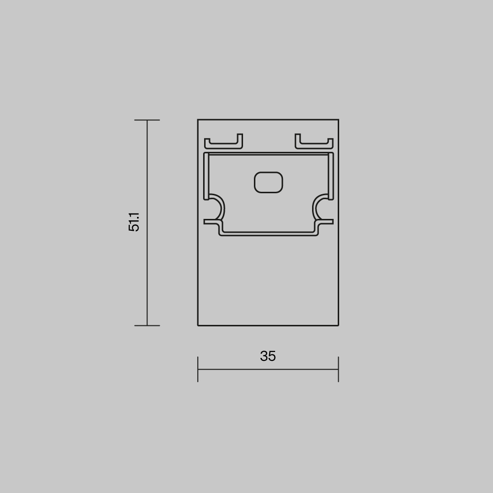 Комплект заглушек (для профиля 35x51) 2 шт., ALM-3551-B-EC 642063