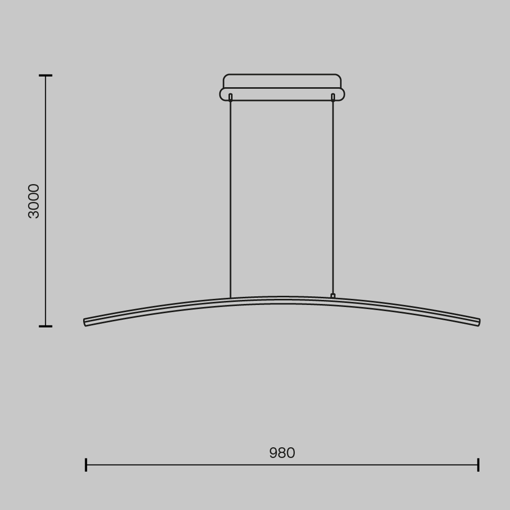 Подвесной светильник Изгиб / Curve 2600-3500К 15Вт