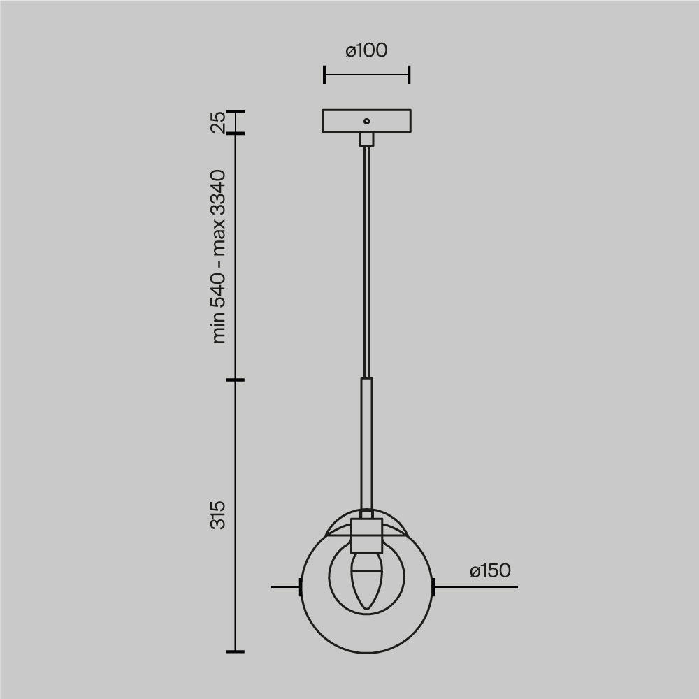 Подвесной светильник Базовая форма / Basic form G9х1