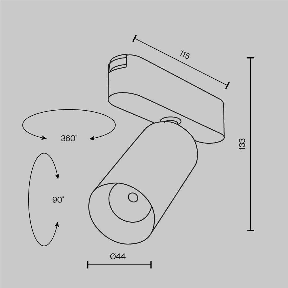 Трековый светильник Фокус / Focus Led Radity 4000K 12Вт 36°