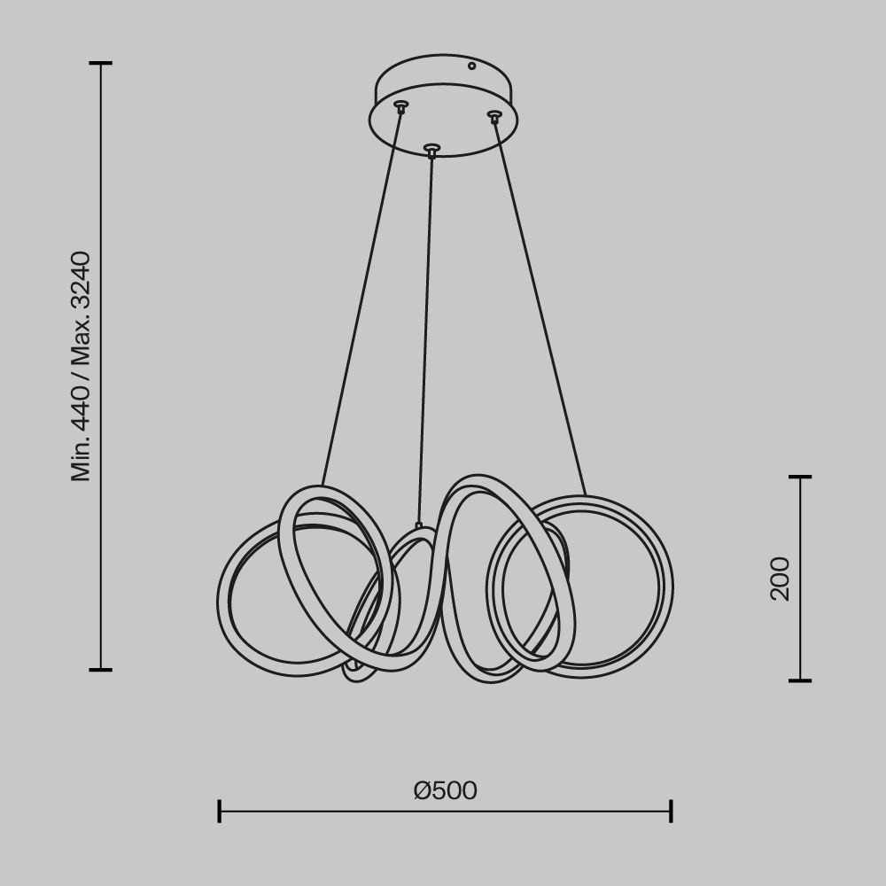 Подвесной светильник Изгиб / Curve 3000-4000К 52Вт