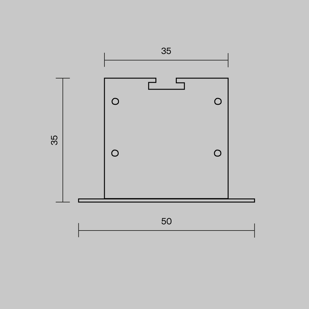 Комплект заглушек (для профиля 50x35) 2 шт., ALM-5035T-S-EC 642034