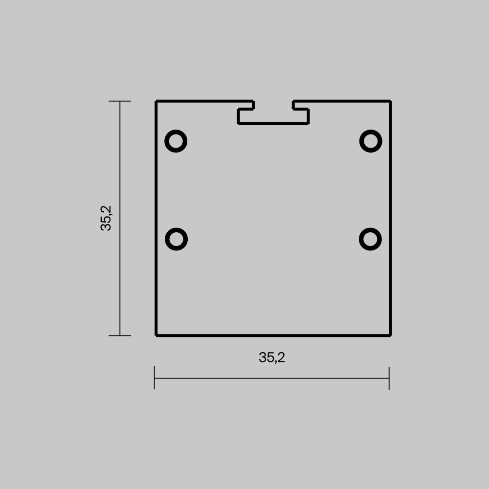 Комплект заглушек (для профиля 72x36) 2 шт., ALM-7236T-S-EC 642083
