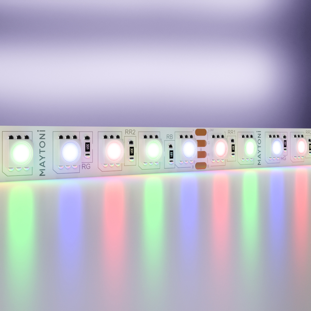Светодиодная лента 24В 5050 21Вт/м Цветная (RGB) 5м IP20