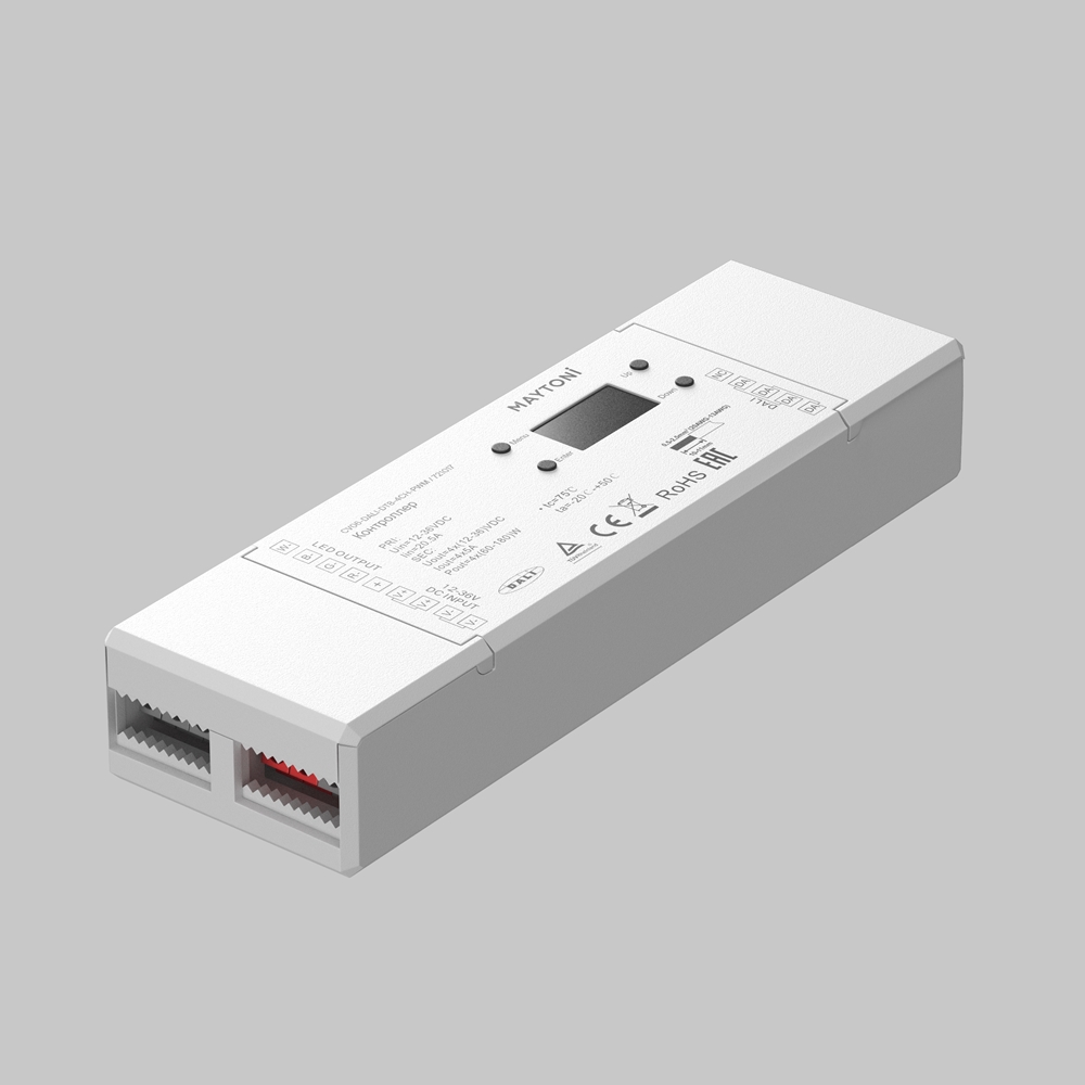Контроллер DALI DT8 четырёхканальный 12-24В Цветной (RGB)+W 180Вт