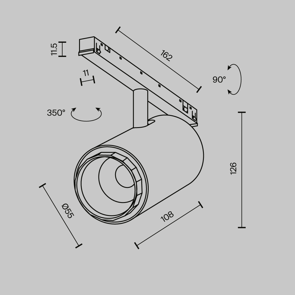 Трековый светильник Фокус / Focus Zoom Exility X 2700-6000K 12Вт 10-45° Dim Smart Zigbee
