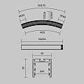 Радиусный профиль 35x35 D1500мм 1/8 круга черный