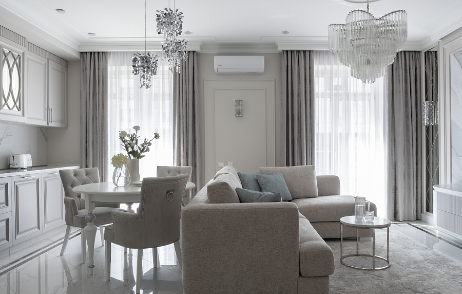 Лебединое озеро в камне и хрустале: таунхаус 180 м² в классике