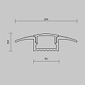 Алюминиевый профиль встраиваемый в пол 37x10 (Серебро, 2 м), ALM-3710-S-2M 636022