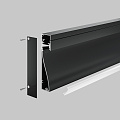 Алюминиевый профиль плинтус 80x18 (Черный, 2 м), ALM-8018-B-2M