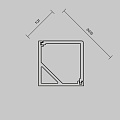 Рассеиватель для профиля 16x16 (Угол, Чёрный, 2 м), ALM-1616S-B-DF-2M 642028