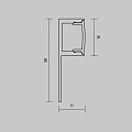 Алюминиевый профиль встраиваемый 36x11 (Серебро, 2 м), ALM-3611-S-2M