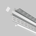 Алюминиевый профиль встраиваемый скрытого монтажа 46x23 (Серебро, 2 м), ALM-4623-S-2M