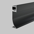Алюминиевый профиль плинтус 53x14 (Черный, 2 м), ALM-5314-B-2M