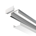 Алюминиевый профиль встраиваемый с фланцем 22x6 (Серебро, 2 м), ALM004S-2M