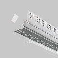 Алюминиевый профиль встраиваемый скрытого монтажа 50x22 (Серебро, 2 м), ALM-5022-S-2M