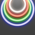 Гибкий неон круглый 360° D25 24В 17,2Вт/м Цветной (RGB) + 4000К IP65 5м