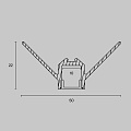 Алюминиевый профиль встраиваемый скрытого монтажа 50x22 (Серебро, 2 м), ALM-5022-S-2M