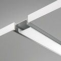 Алюминиевый профиль встраиваемый с фланцем 22x6 (Серебро, 2 м), ALM004S-2M
