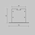 Комплект заглушек (для профиля 50x35) 2 шт., ALM-5035T-S-EC 642034