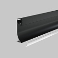 Алюминиевый профиль плинтус 53x14 (Черный, 2 м), ALM-5314-B-2M