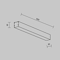 Линейный светильник накладной 4000K 50x50 10 Вт (Серебро, 500 мм) LL311018